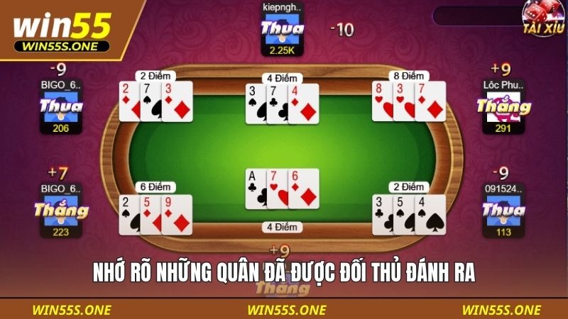 Nhớ rõ những quân đã được đối thủ đánh ra