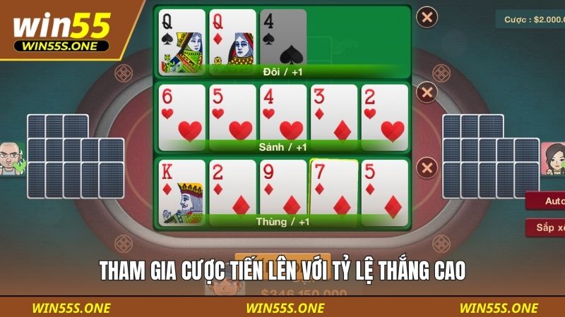 Tham gia cược tiến lên với tỷ lệ thắng cao